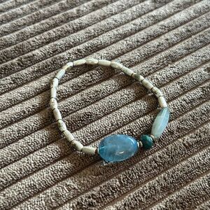 Elegant Blue and Silver Beaded Bracelet